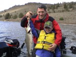 Grandpa Steve and Chris with a 6 lb. bull.