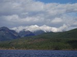 Selkirk Mountains above Kootenay lake got some snow during our stay.