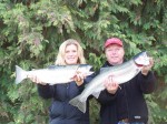 Johnny and Lorelie show off some nice trout!