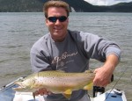 Darin holds a wide spotted 7 LB. brown from East Lake.