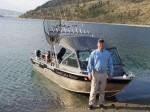 Joe Warren beside my boat at the north end of the lake.