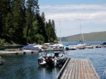 The State Park mooring dock at the south end of Wallowa Lake.